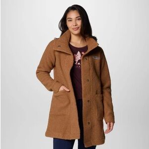 NWT Women's Brown Sherpa Coat (M) - Columbia Sportswear